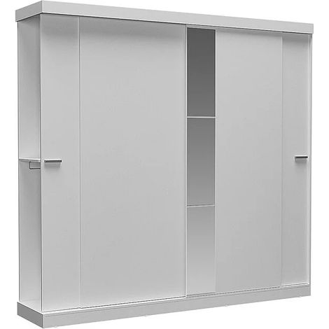Armadio 2 ante scorrevoli con specchio L.231 cm Bianco - ADALRIK (1/5)
