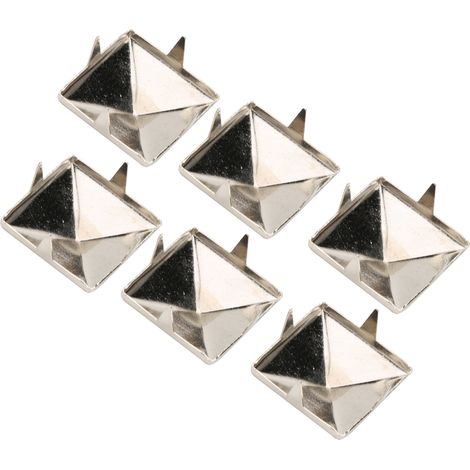 100 rivets pyramidaux carrés punk à 4 griffes, clous métalliques argentés de 15 mm pour bracelets, vêtements, chaussures et sacs à main (1/5)