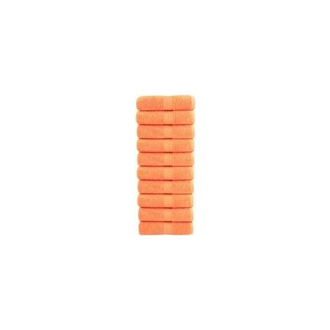 Serviettes de toilette de qualité supérieure SOLUND, lot de 10, orange, 30 x 30 cm, 600 g/m² Crezuo (1/4)