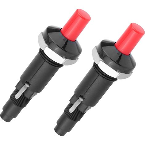 Lot de 2 allumeurs piézoélectriques en plastique, 2 prises de cheminée en plastique pour barbecue, allumage piézoélectrique en céramique, bougies de préchauffage résistantes à la chaleur pour four (1/5)