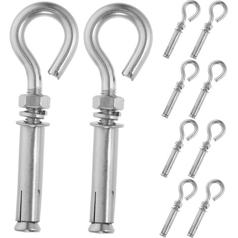 Lot de 10 crochets muraux, inox, pour serviettes et à visser (1/5)