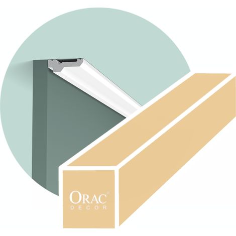 Cornisa fina y plana - Orac Decor - L200xP6xH2.1cm - Caja de 16 metros - C360