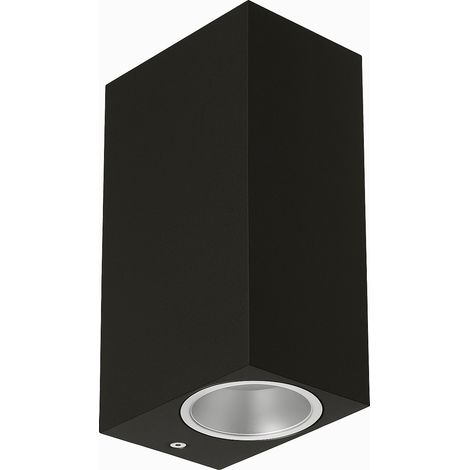 Applique da esterno ip65 lampada a parete moderna doppia luce con attacco gu10 biemissione per giardini terrazze balconi - Color: Nero