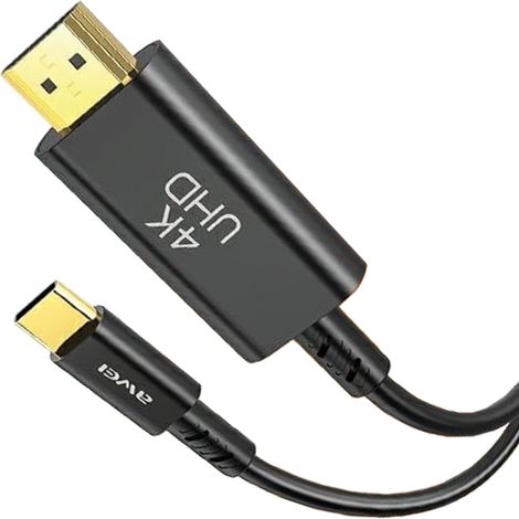 Câble USB-C vers HDMI AWEI 4K 30 Hz noir (1/5)