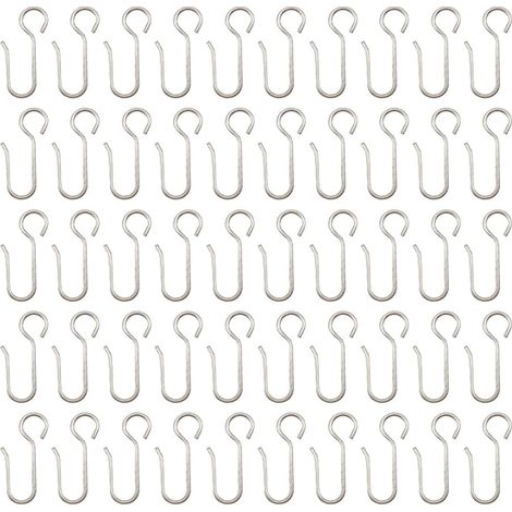50 Pièces Crochets en Acier Inoxydable pour Rideaux Plissés et de Porte Lourds - Crochet Francaise (1/5)