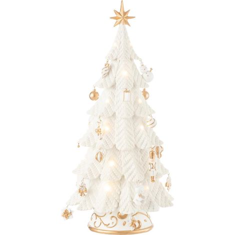 Sapin de Noël Déco à LED "Zane" 51cm Blanc (1/4)