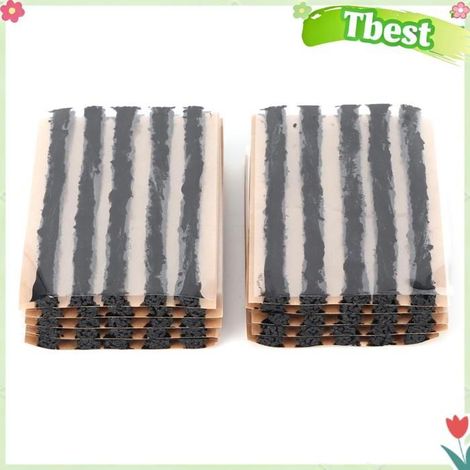 Tbest bouchon de pneu en caoutchouc Bouchon de réparation de pneus sans chambre à air, 50 pièces, 100x6mm, bande auto pneus Noire (1/5)