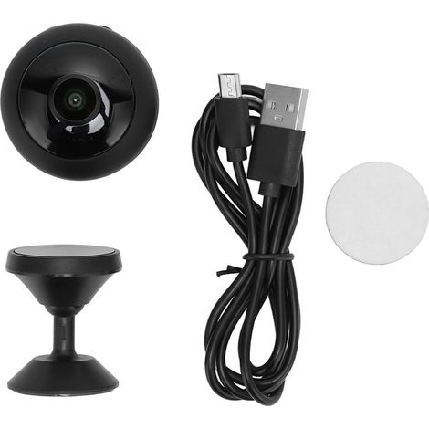 Caméra de sécurité sans fil mini HD avec vision nocturne, détection de mouvement et vue panoramique WiFi (1/5)