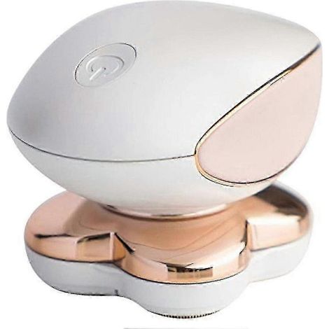 Online Store - Rasoir électrique indolore pour femmes avec 4 têtes de rasage hypoallergéniques plaquées or 18 carats - rechargeable blanc (1/3)