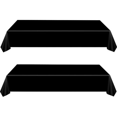 Lot de 2 nappes noires jetables 137x274 cm, imperméables, pour anniversaires, mariages, pique-niques, Halloween. (1/5)