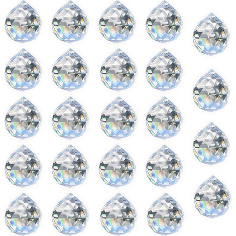 48er-Pack 20 mm Kristallkugel-Anhänger – für Kronleuchter, Feng-Shui-Sonnenfänger, Hochzeiten & Wohnkultur