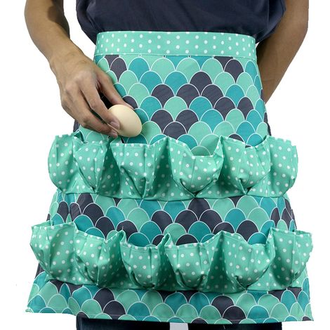 Grembiule, grembiule per la raccolta delle uova, grembiule multitasche, grembiule resistente alle uova, tasche profonde, può contenere uova di gallina, anatra e oca, modello 1