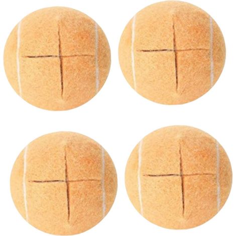 8 balles de tennis prédécoupées pour pieds de meubles et sols (beige)