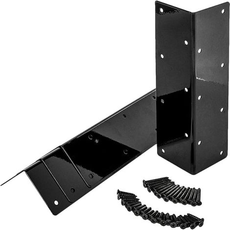 Ensemble de 4 Équerres D'angle en Acier Épais pour Meubles de Jardin 20''-24'' Hauteur, Supports Métalliques en L Robustes pour Lit Surélevé, Fixation Solide pour Parterre (1/5)