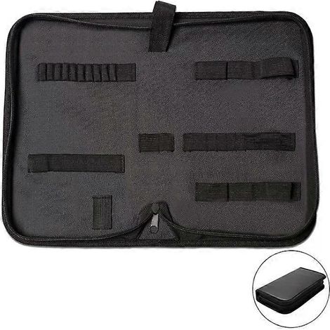 Sacoche de rangement portable pour outils - Organiseur multifonction à fermeture éclair, cuir et toile (1/2)