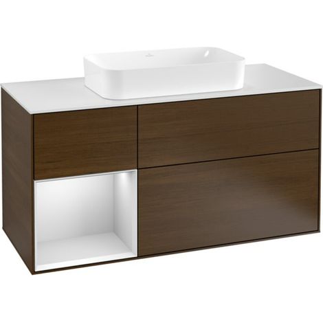 V&B Waschtischunterschrank Wandbeleuchtung Finion 120cm, Pl w m, Reg li wh. m Lac, wal ven (1/2)