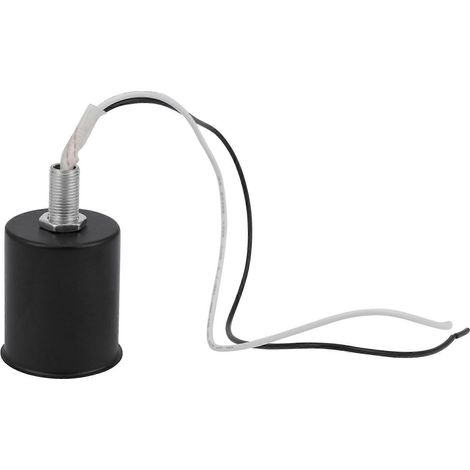 4 adaptateurs ronds à visser en céramique E27 pour ampoules LED, douilles métalliques avec fils, noirs (1/5)