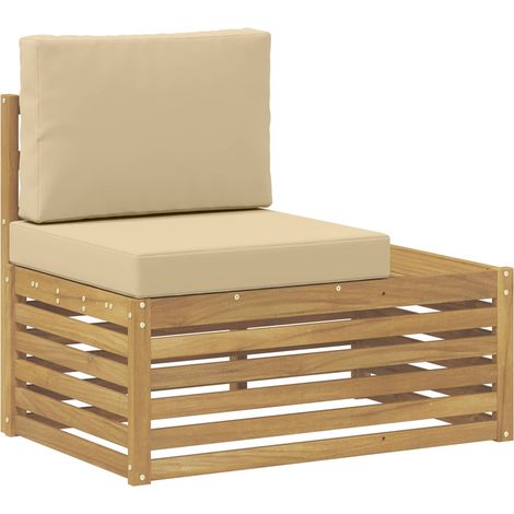 Canapé d'extérieur extrémité avec coussin Blanc 91 x 63 x 73 cm vidaXL (1/5)