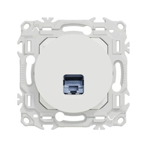 RJ45-Anschlussdose Odace - Cat6A STP Klasse 3TV - kreideweiß - SCHNEIDER - S920477 (1/4)