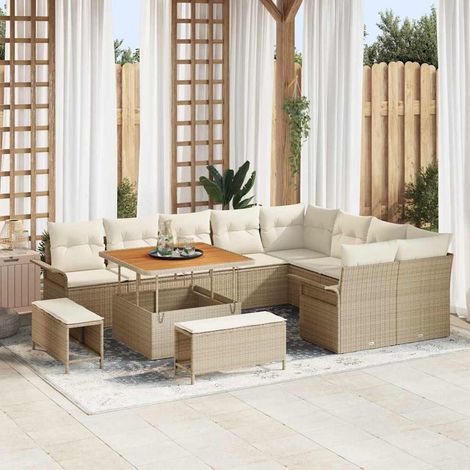 Set Divano da Giardino 12 pz Beige polyrattan vidaXL (1/5)