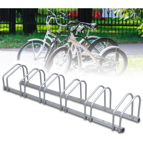 Randaco Rastrelliera per 6 biciclette, L.160 x L.32 x H.26 cm, da pavimento e da parete
