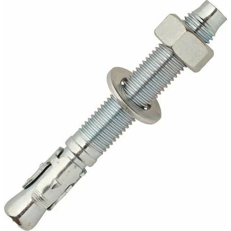 Scell-It – Boîte de 10 goujons d'ancrage acier zingué M12 x 240 mm – Douille 3 éléments pour expansion équilibrée – Acier haute résistance – BZ12X240 (1/5)
