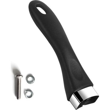 Poignée Amovible, Anti Brûlure Poignée Amovible, Poignée Universelle avec des vis, pour Convient à la Plupart des Accessoires de Cuisine (Noir) (1/5)