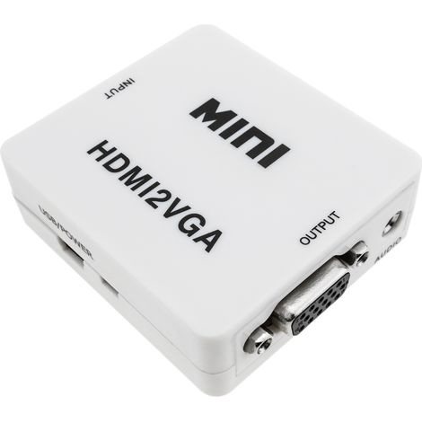 BeMatik - Convertisseur HDMI vers VGA avec audio stéréo analogique couleur blanche (1/5)