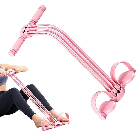 Bande de résistance à la pédale Câble de tension élastique réglable avec poignées,Équipement de fitness assis pour les jambes bras corps musculation musculation à domicile fitness yoga exercice (1/5)
