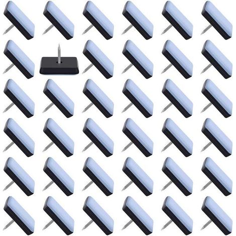 Set mit 50 Teflon-Möbelgleitern, Möbelgleiter mit Nägeln, 25x25mm Nagel-Stuhlgleiter (1/4)