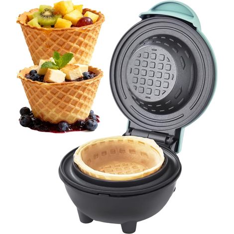 Machine À Cornets Gaufrés - avec Revêtement Antiadhésif 350W - Gaufrier À Cornets Pour Glaces Pour Anniversaire Noël Fête Vacances Dessert Maison Petit Déjeuner Adultes