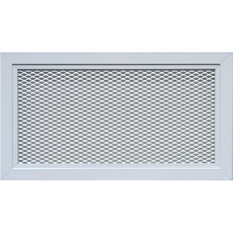 Grille de ventilation aluminium perforé blanc moderne avec filet métallique – RAL9016 – Grille d’aération intérieur extérieur – 30 x 15 cm rectangulaire. (1/5)