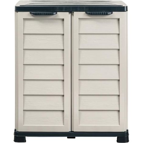 Armoire Modulaire de Rangement Extérieure/Intérieure - 76 x 46 x H 89 cm - Sable et Gris anthracite - Livraison gratuite