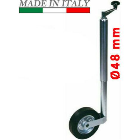 RUOTA RUOTINO DI SOLLEVAMENTO CARRELLO APPENDICE RIMORCHIO SERVOTIMONE (29204/4) (1/2)