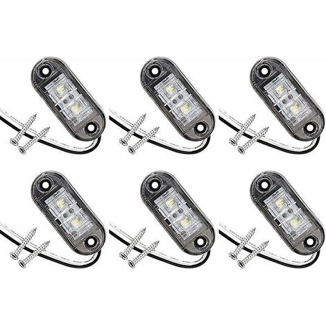 lot De 6 Feux De Position Latraux  Led Pour Voiture, Remorque, Camping-car, Caravane, Vlo, Moteur