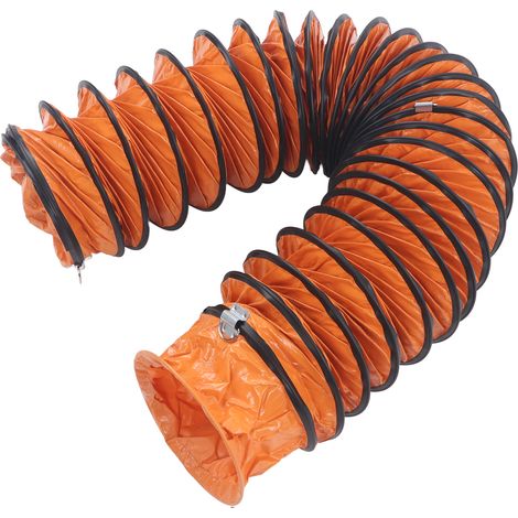 Conduit Gyantpvc Flexible Canal H Conduit Tuyau PVC Flexible pour le Service du Ventilateur 8 Pouces avec Support en Acier à Crochet en S 10 Mètres / 32.8 Pieds Springs Tuyaux Notre tissé avec du (5m)