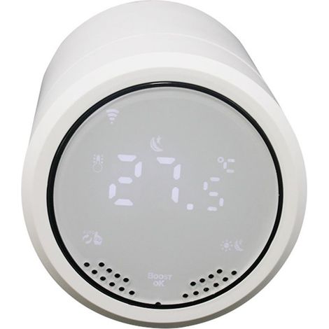 hygromètre-Vanne Radiateur Intelligent ZigBee 3.0 TRV - Thermostat Programmable avec App Smart Life et Contrôle Vocal pour Maison (Sans Batterie) (1/4)
