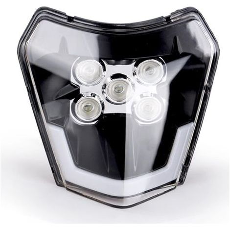 Moto phare LED plaque phare avant adapté for KTM EXC 300 XC XCF XCW XCFW SX SXF SXS 125 à 690 2012-2022 tête lumière mèche