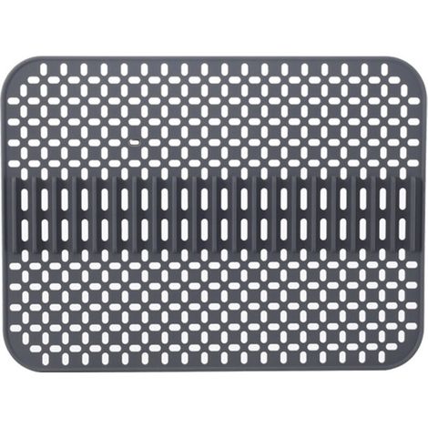 Tapis d'évier en silicone - 43 x 32 cm - 1 épaisseur - Passe au lave-vaisselle - Résistant à la chaleur et antidérapant - Gris foncé (1/5)