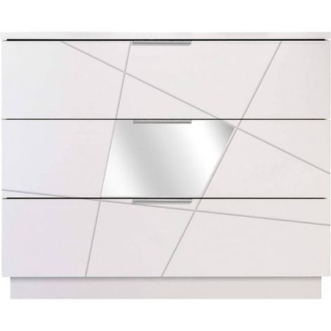 Dmora - Cassettiera Nilam, Settimino multiuso, Comò camera da letto, Mobile con cassetti, Made in Italy, 104x45 h85 cm, Bianco