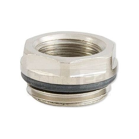 Reduzierstück 1/2'' AG x 3/8'' IG - Stahl vernickelt - mit O-Ring selbstdichtend