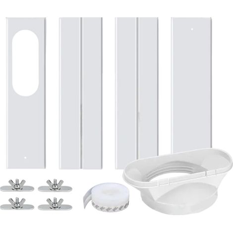 Kit fenêtre climatiseur portable, joint étanchéité PVC, tuyau évacuation universel 13-15cm, pour fenêtres coulissantes (1/5)