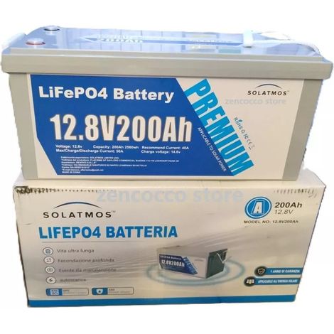BATTERIA 200Ah 12.8V 2560wh AL LITIO FERRO FOSFATO LiFeP04 Fecondazione profonda (1/5)