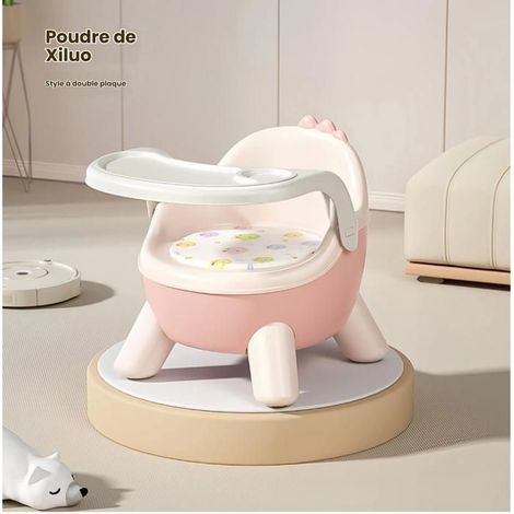 Chaise haute réglable pour bébé - 2 en 1, avec plateau amovible et coussin insonorisé - Rose