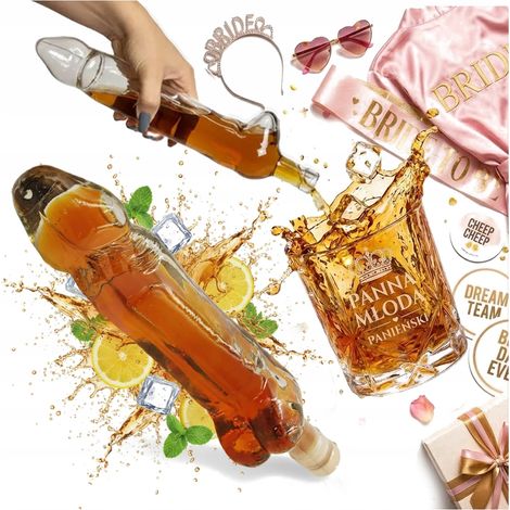Eros Glasflasche 500ml Karaffe – Lustiges Geschenk für einen Junggesellinnenabschied (1/5)