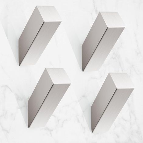 Moderne und robuste Wandhaken aus gebürstetem, vernickeltem Edelstahl, 4er-Set, silberne Bademantelhaken, geeignet für Badezimmer, Wohnzimmer, Hotelstil, Wandmontage.