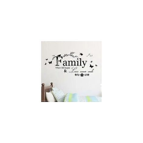 Adesivo murale per la famiglia con citazione. Adesivo murale motivazionale. Adesivo in vinile rimovibile. Quadro artistico. Decorazione per la casa. - Crezuo