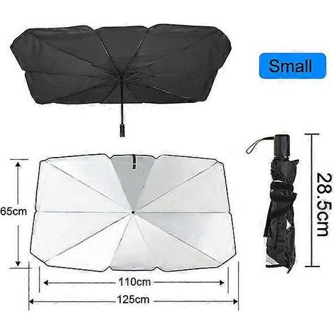 Pare-soleil de voiture style parapluie, pare-soleil avant en tissu isolant thermique, pare-soleil de pare-brise de voiture, petit modèle (1/5)