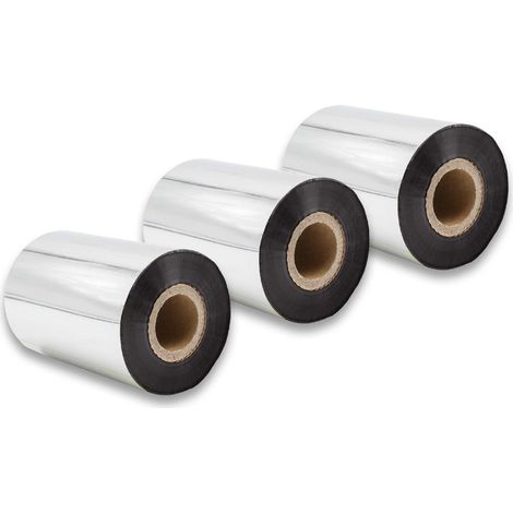 vhbw 3x Thermal Transfer Ribbon compatible with Zebra 105SE, 105SL, PAX-Serie Printer Label Printer - Thermal Ribbon, 90 mm x 300 m, Black
