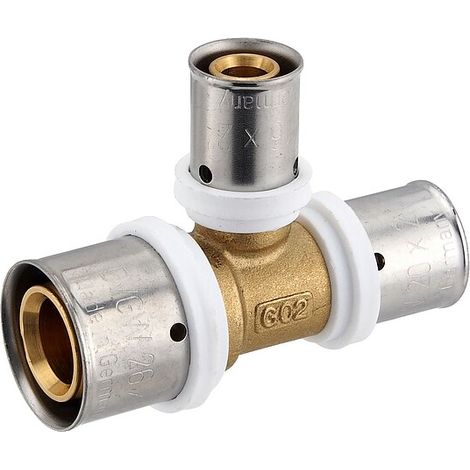 Pressfitting-T-Stück - reduziert - 26 x 3,0 - 16 x 2,0 - 20 x 2,0 mm für MV-Rohr